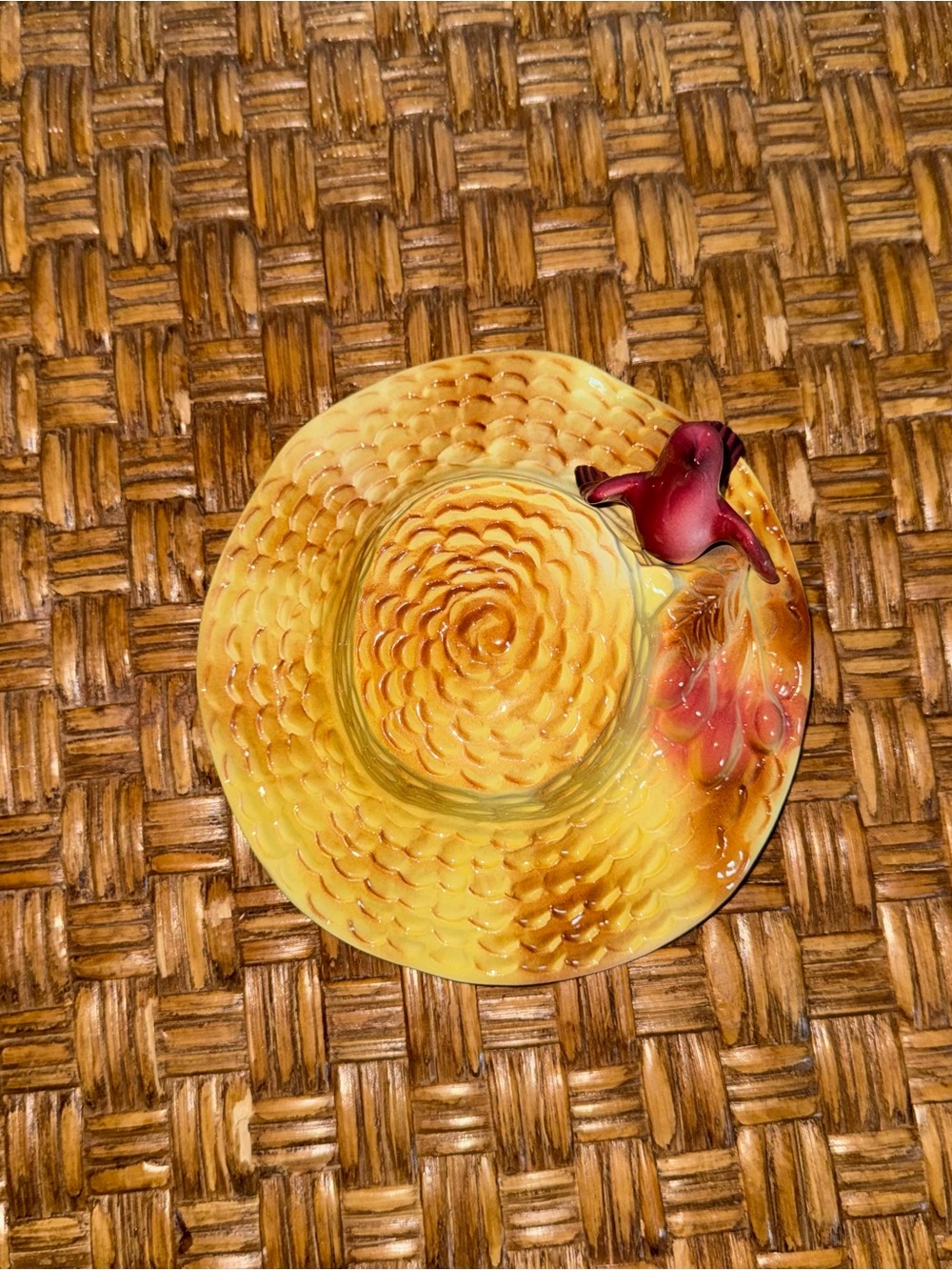 Vintage Wall Pocket STEWART MCCULLOCH California Hat Bird Planter